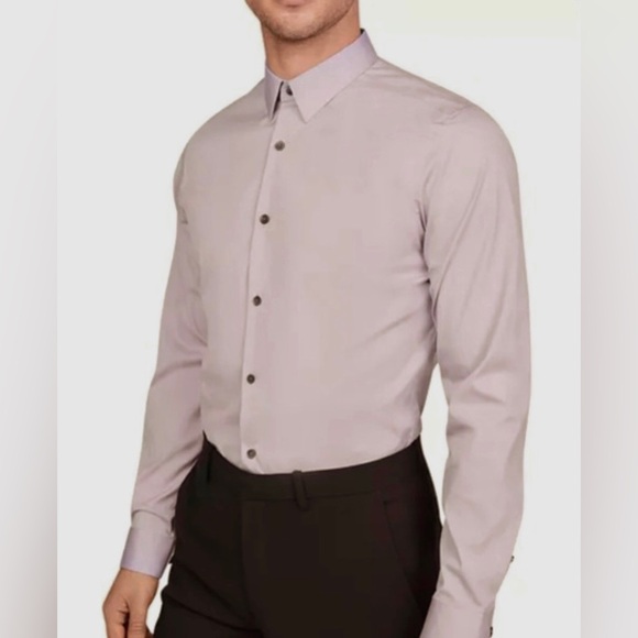☑️THEORY Sylvain Wealth Dress Shirt - Vervain Sz M - Picture 1 of 7